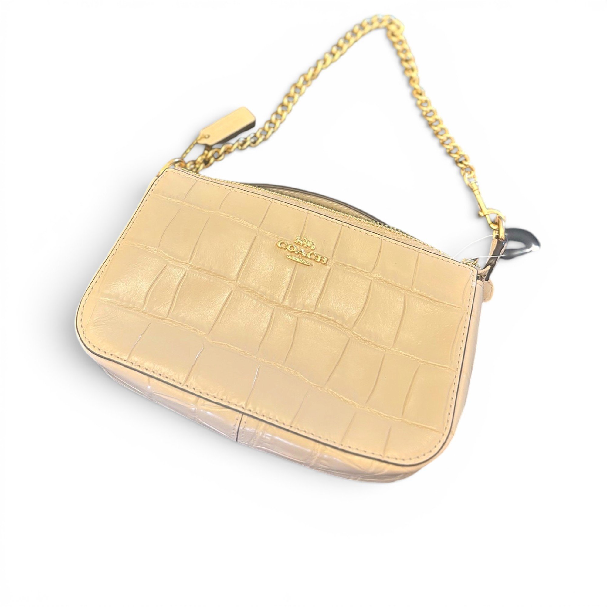 Signature Sufflette patent leather clutch bag