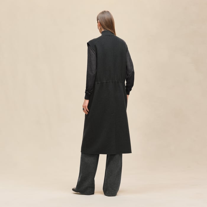 Gris Volcanique Long Bomber Vest