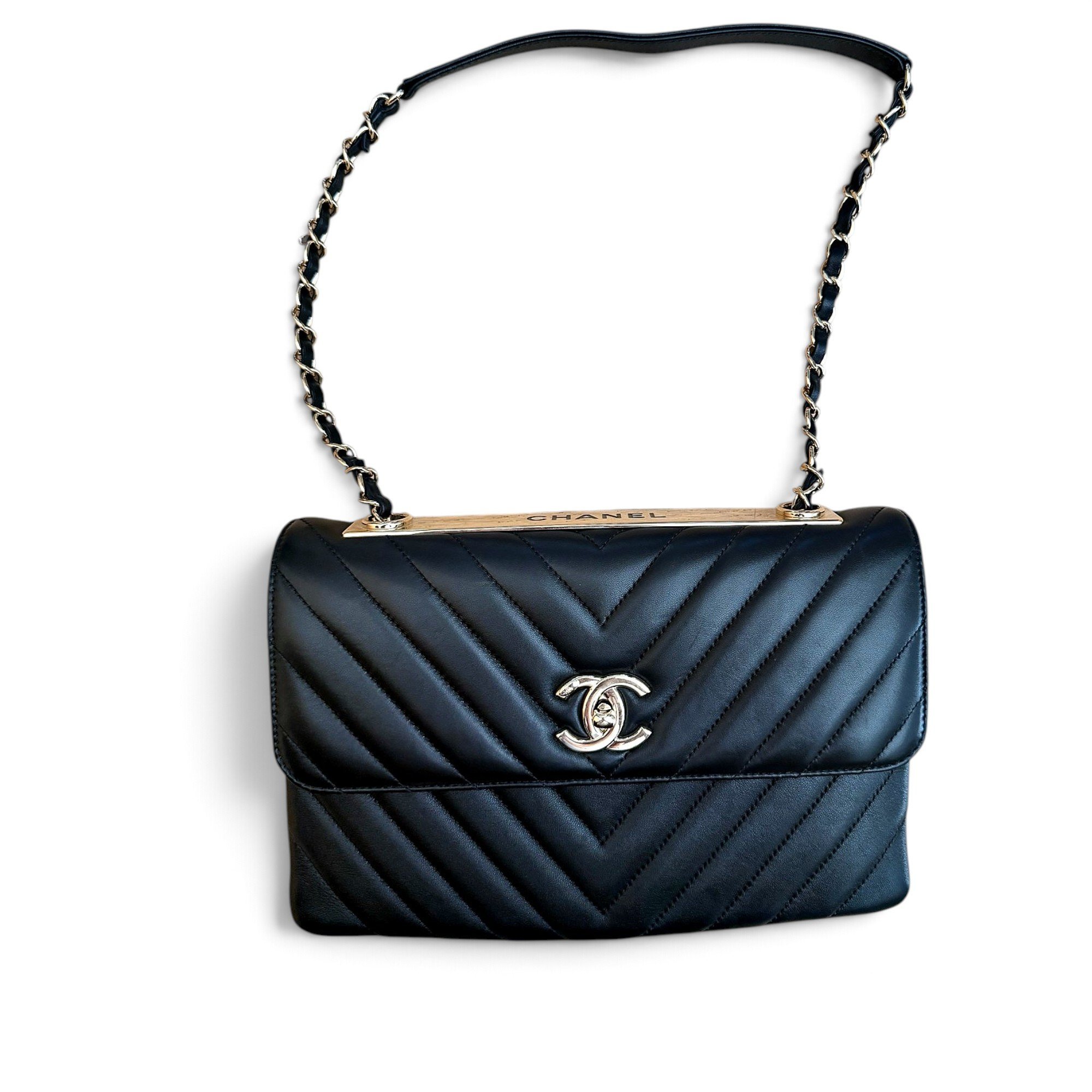 Trendy CC Flap leather handbag