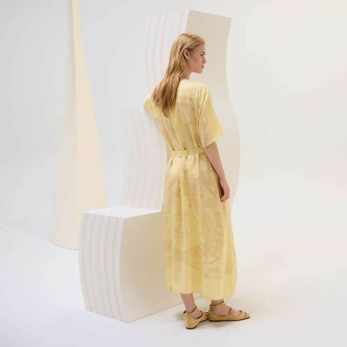 Jaune Aurore "Brides De Gala Et En Fleurs" Caftan
