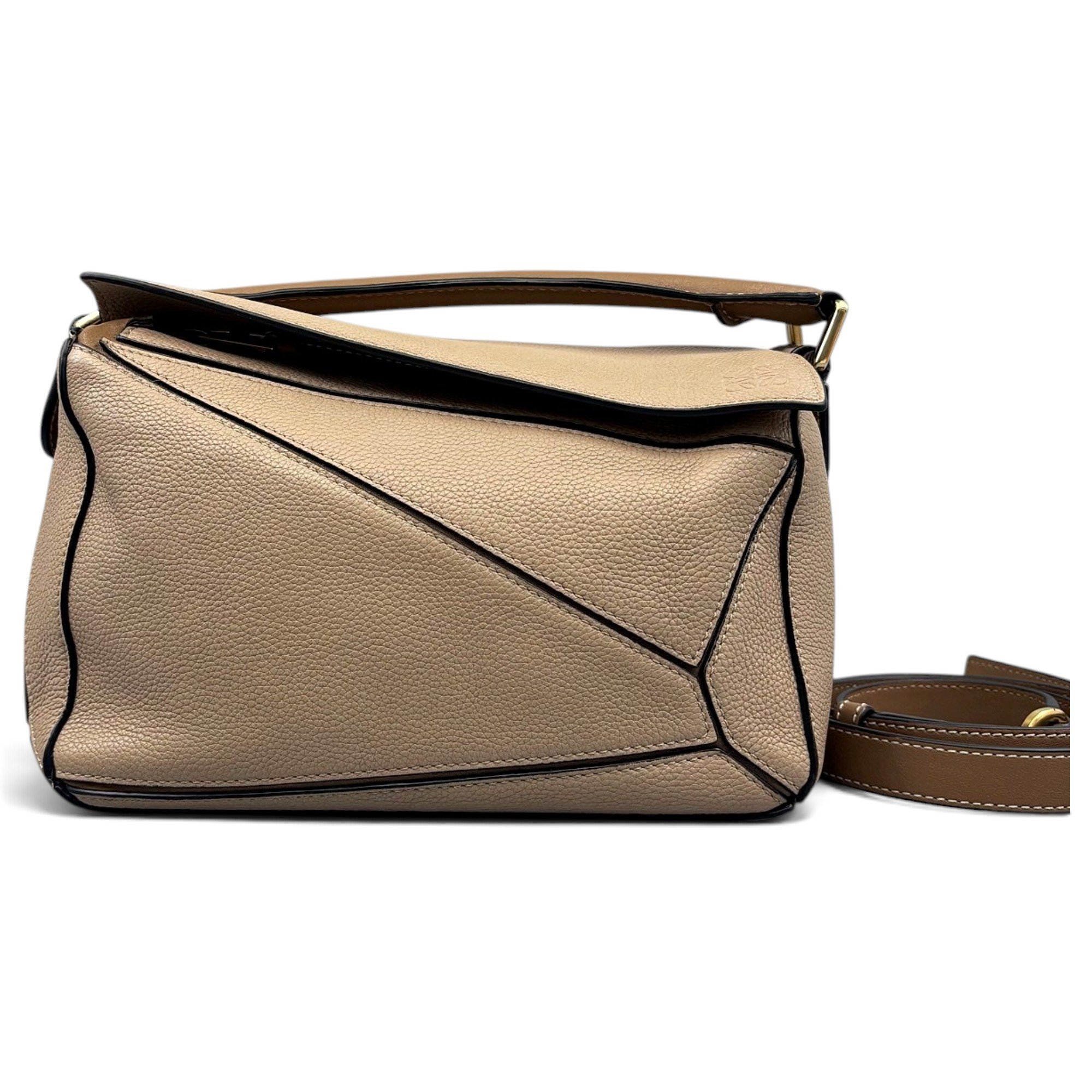 Puzzle leather handbag