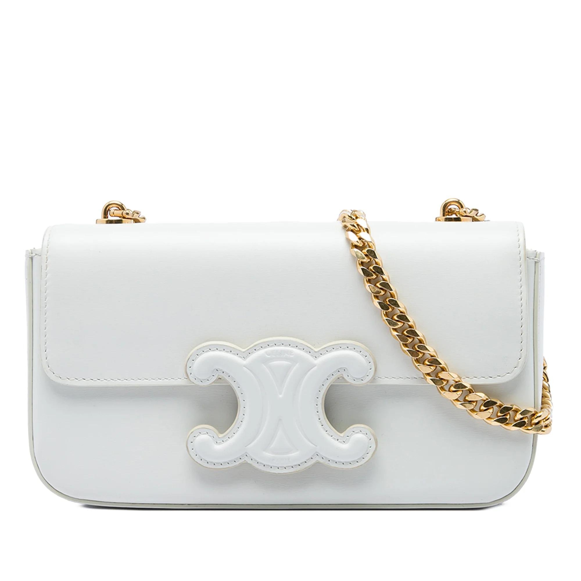 Triomphe chain pony-style calfskin handbag