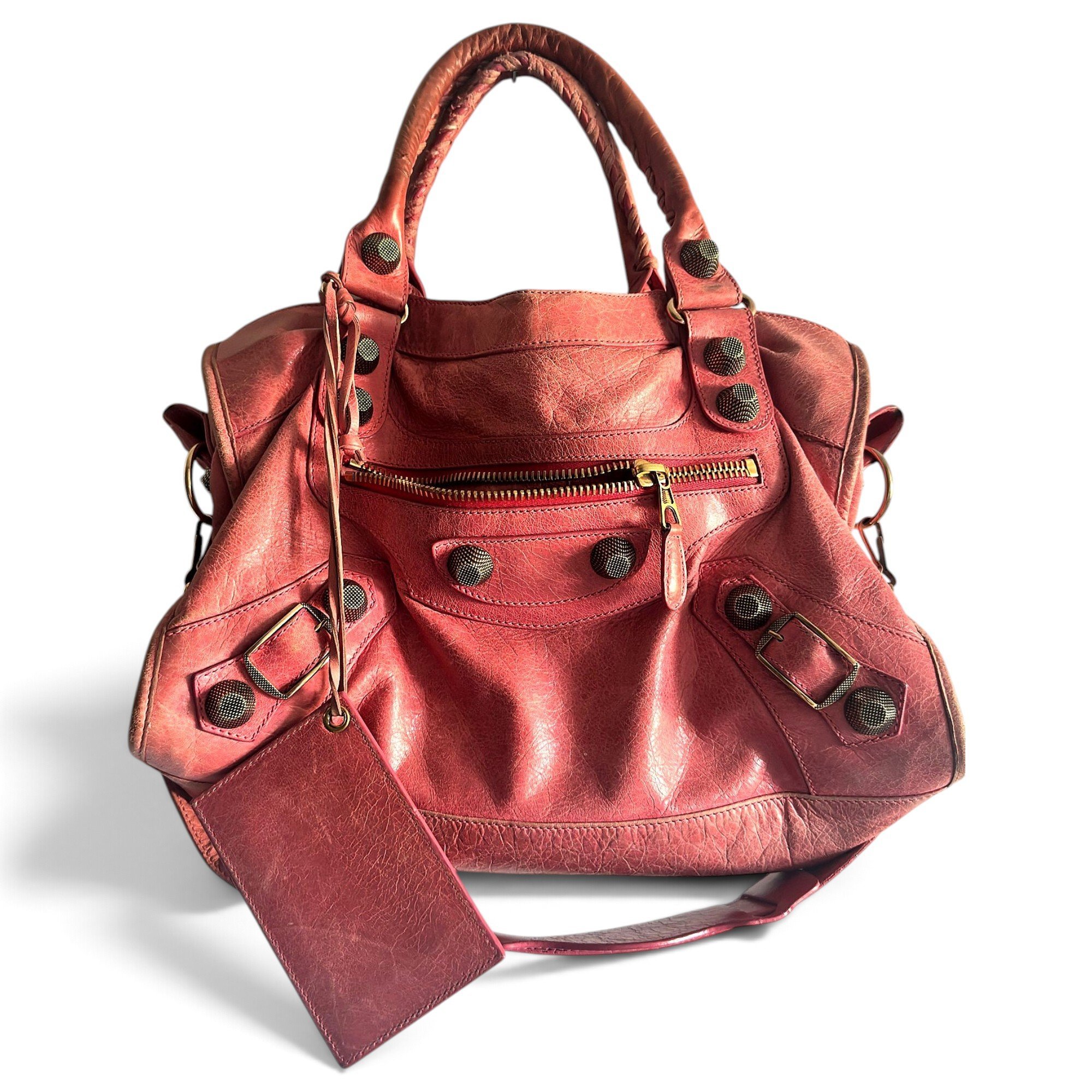 City leather handbag