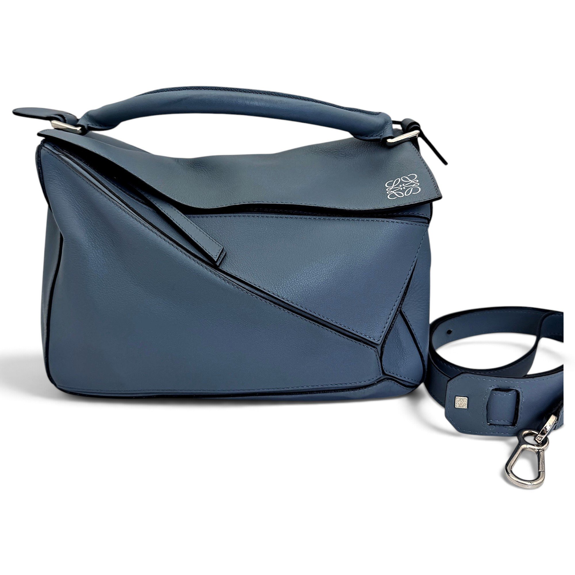 Puzzle leather handbag