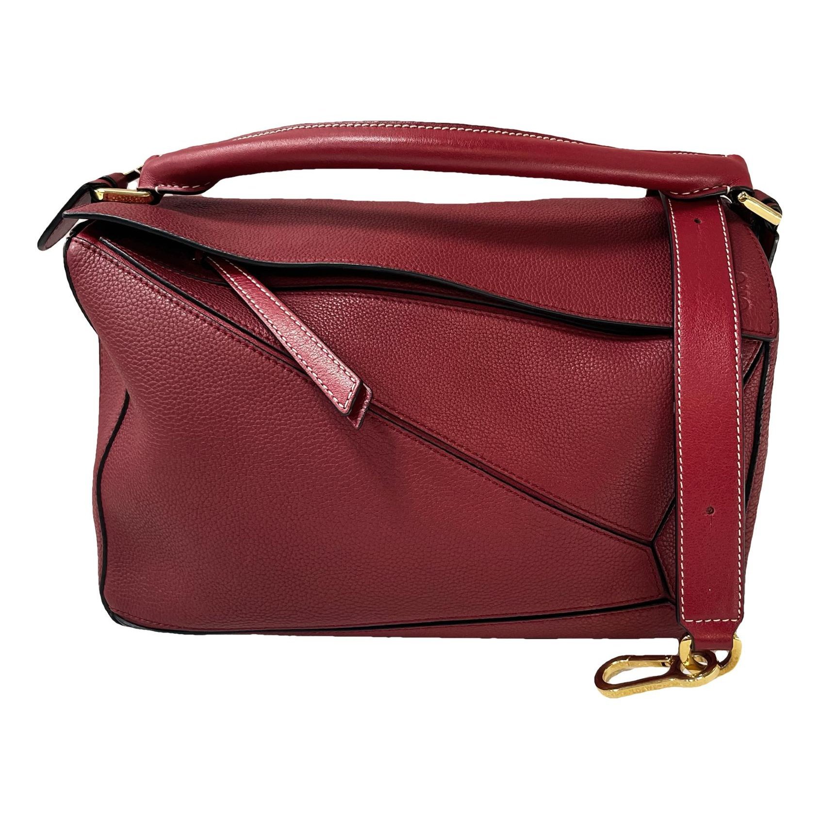 Puzzle leather handbag