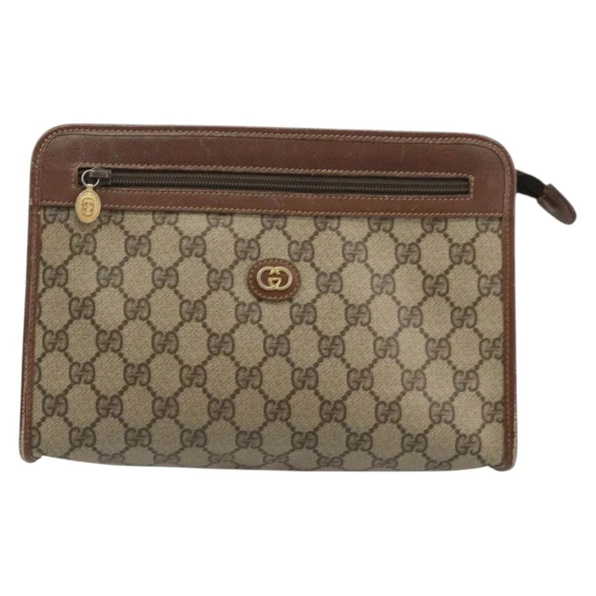 Leather clutch bag