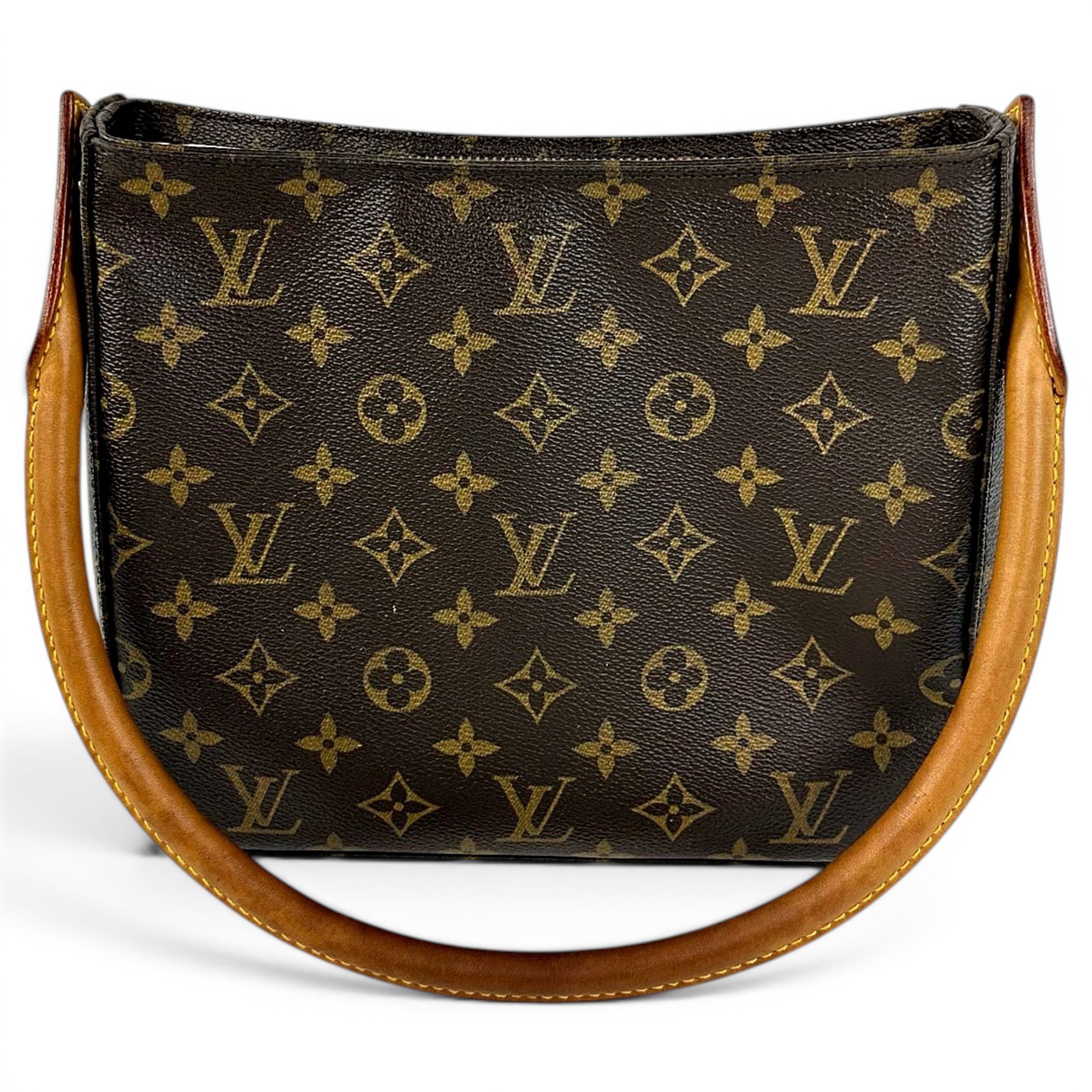 Looping leather handbag