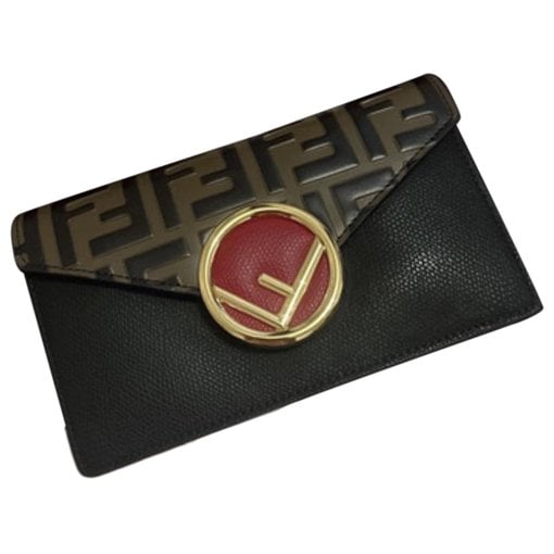 Kan I logo leather clutch bag