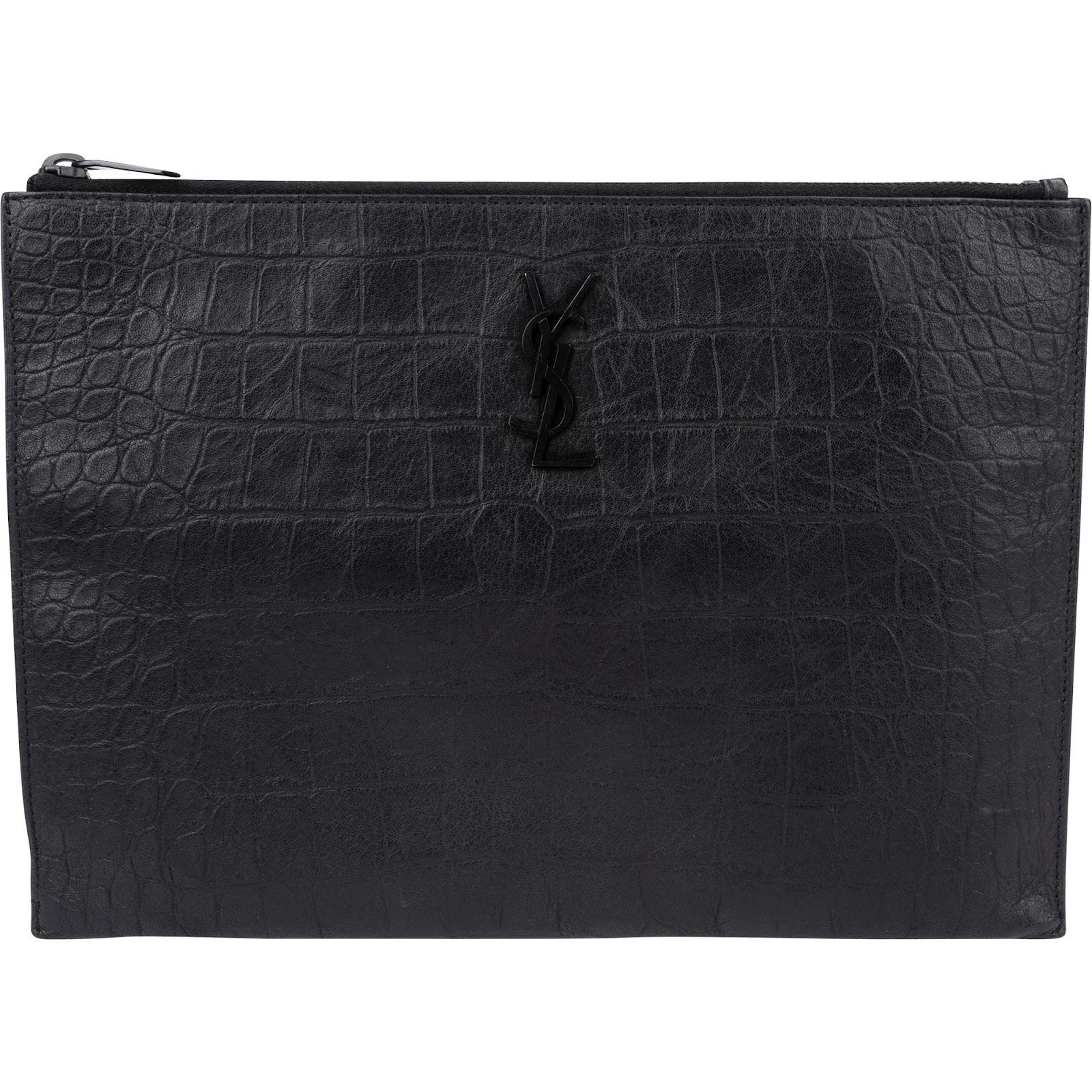 Leather clutch bag