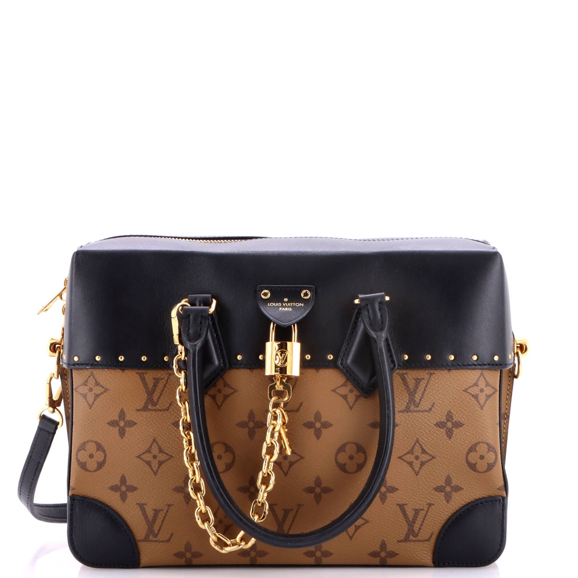 City Malle Handbag Reverse Monogram Canvas and Leather MM