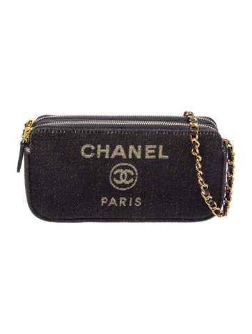 Deauville Double Zip Clutch w/ Chain