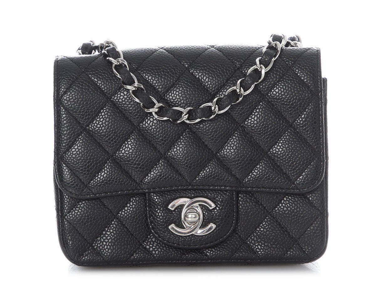 Chanel Mini Black Quilted Caviar Square Classic