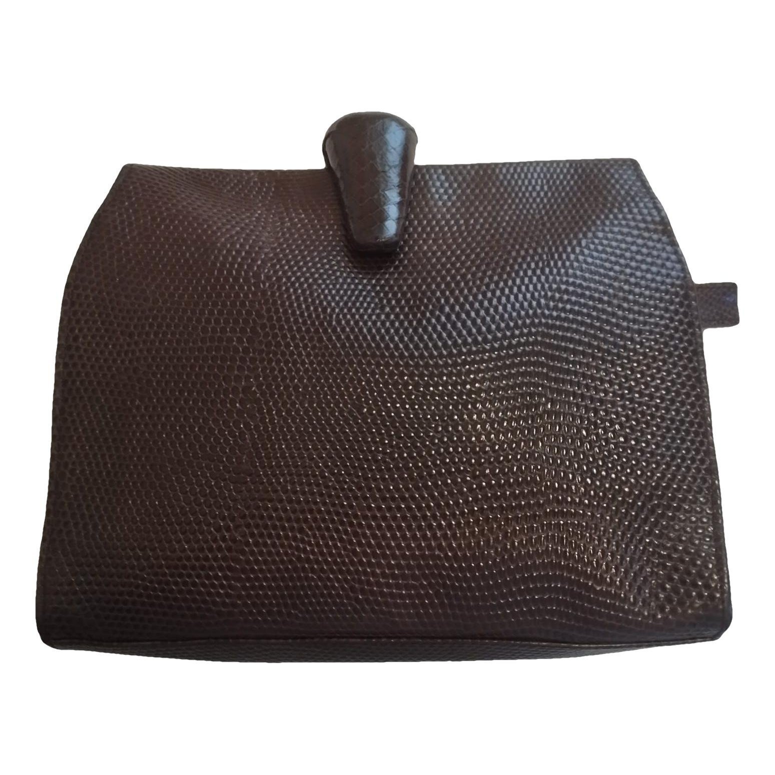 Leather clutch bag