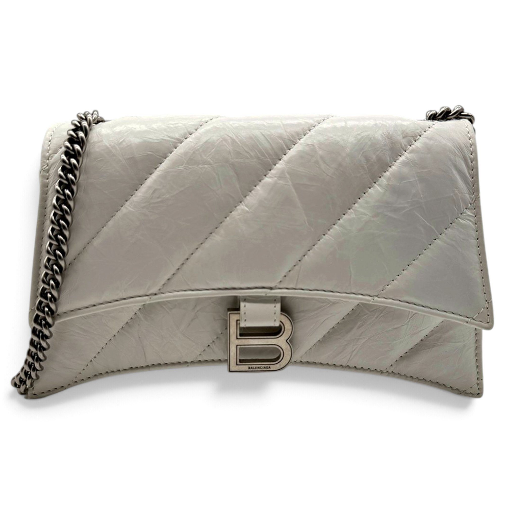 Hourglass leather handbag