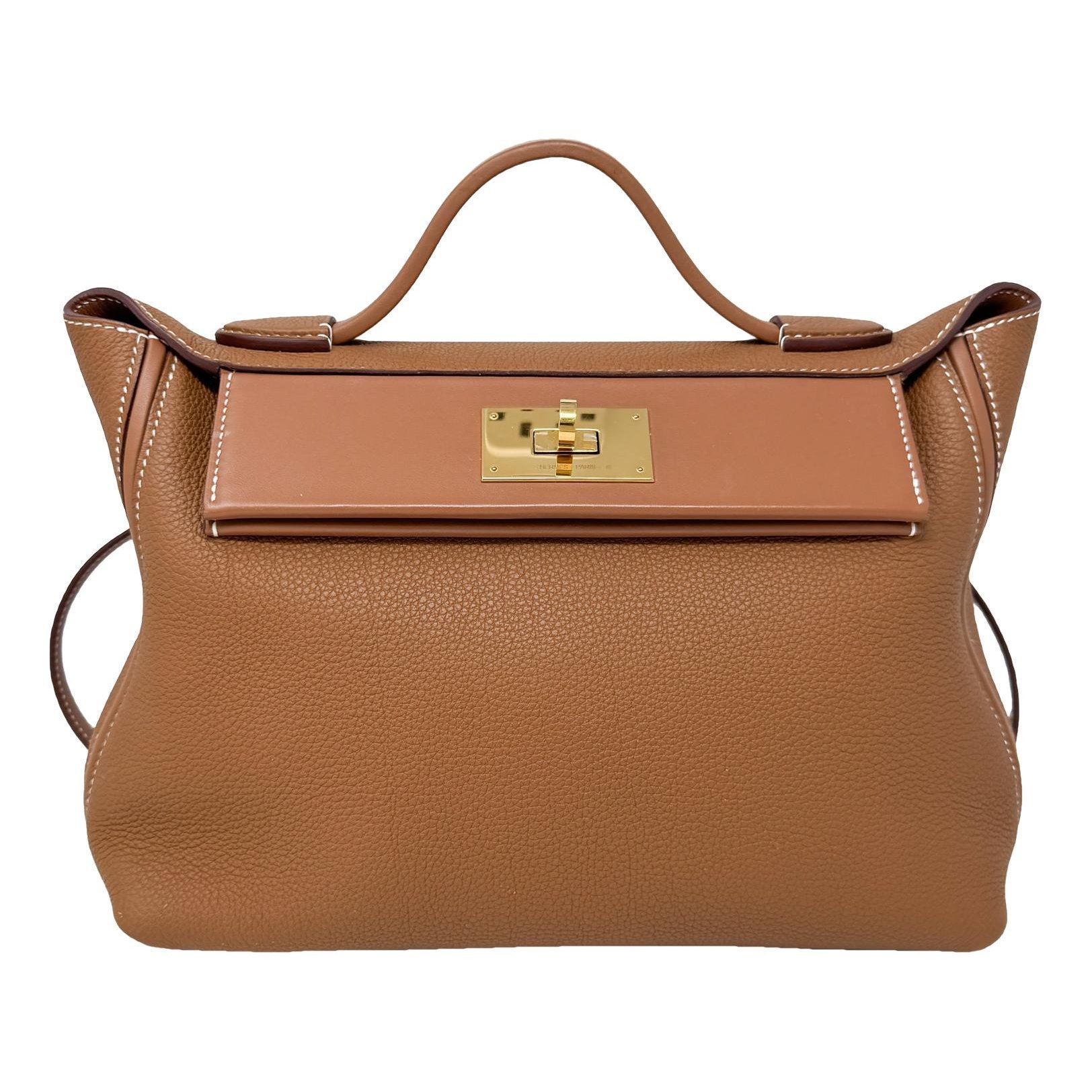 Hermes 24/24 Handbag Gold Togo Leather 2024