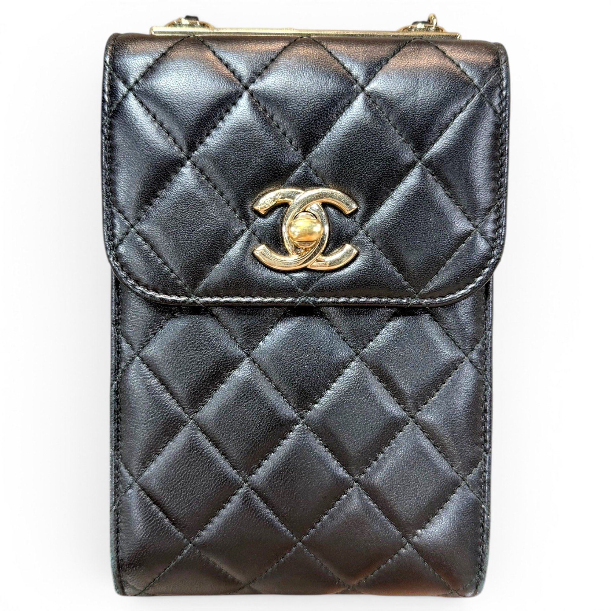 Trendy CC leather crossbody bag