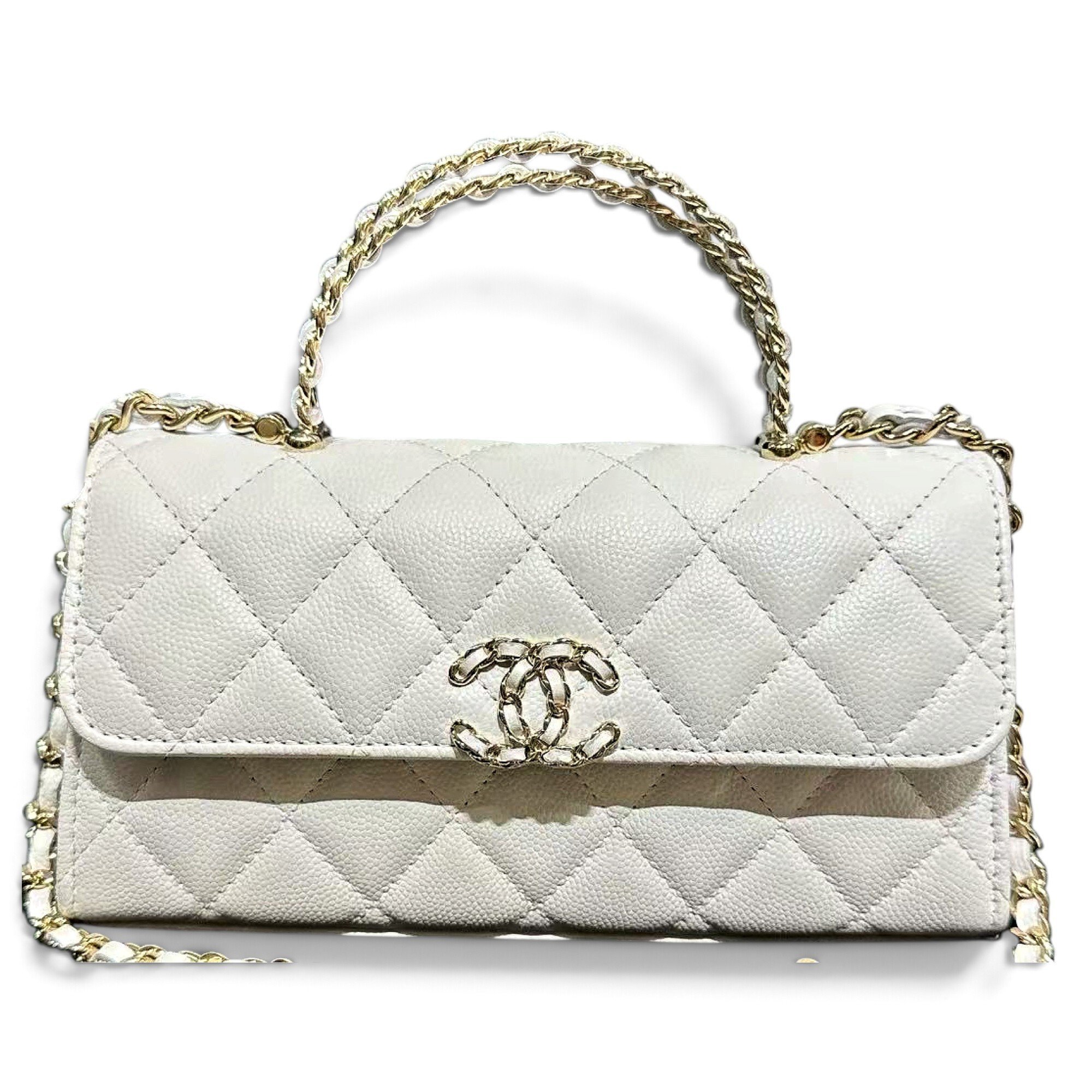 Trendy CC leather handbag