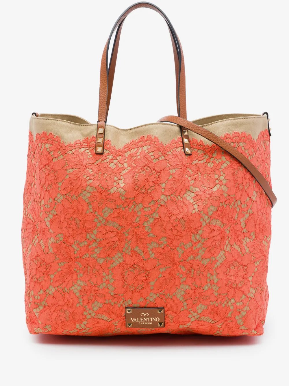 2018-2026 Canvas Rockstud Glam Lace Reversible Tote satchel