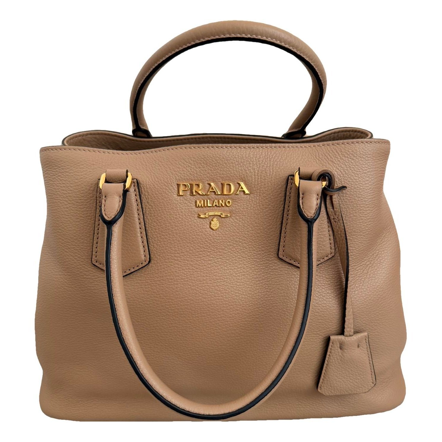 Double leather handbag