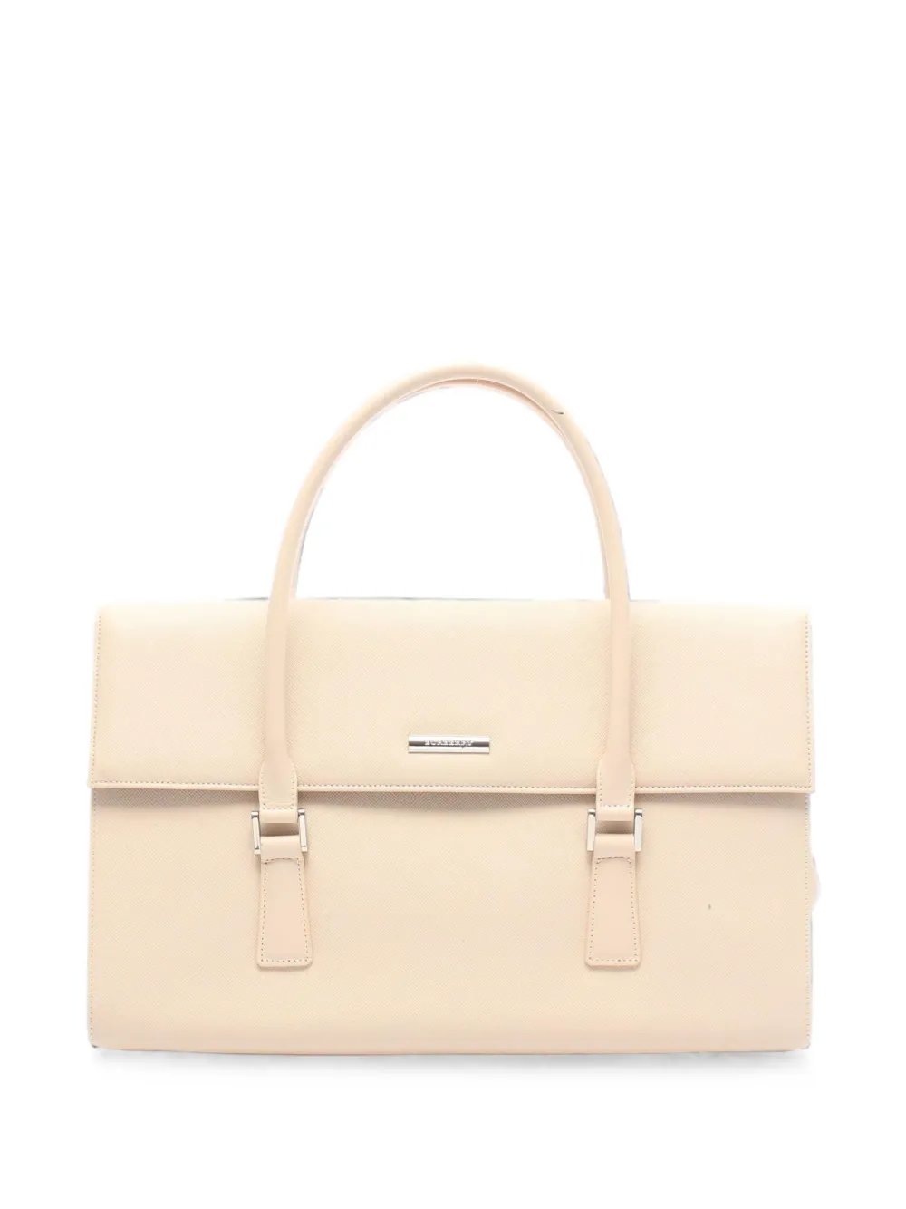 2000s textured leather tote bag
