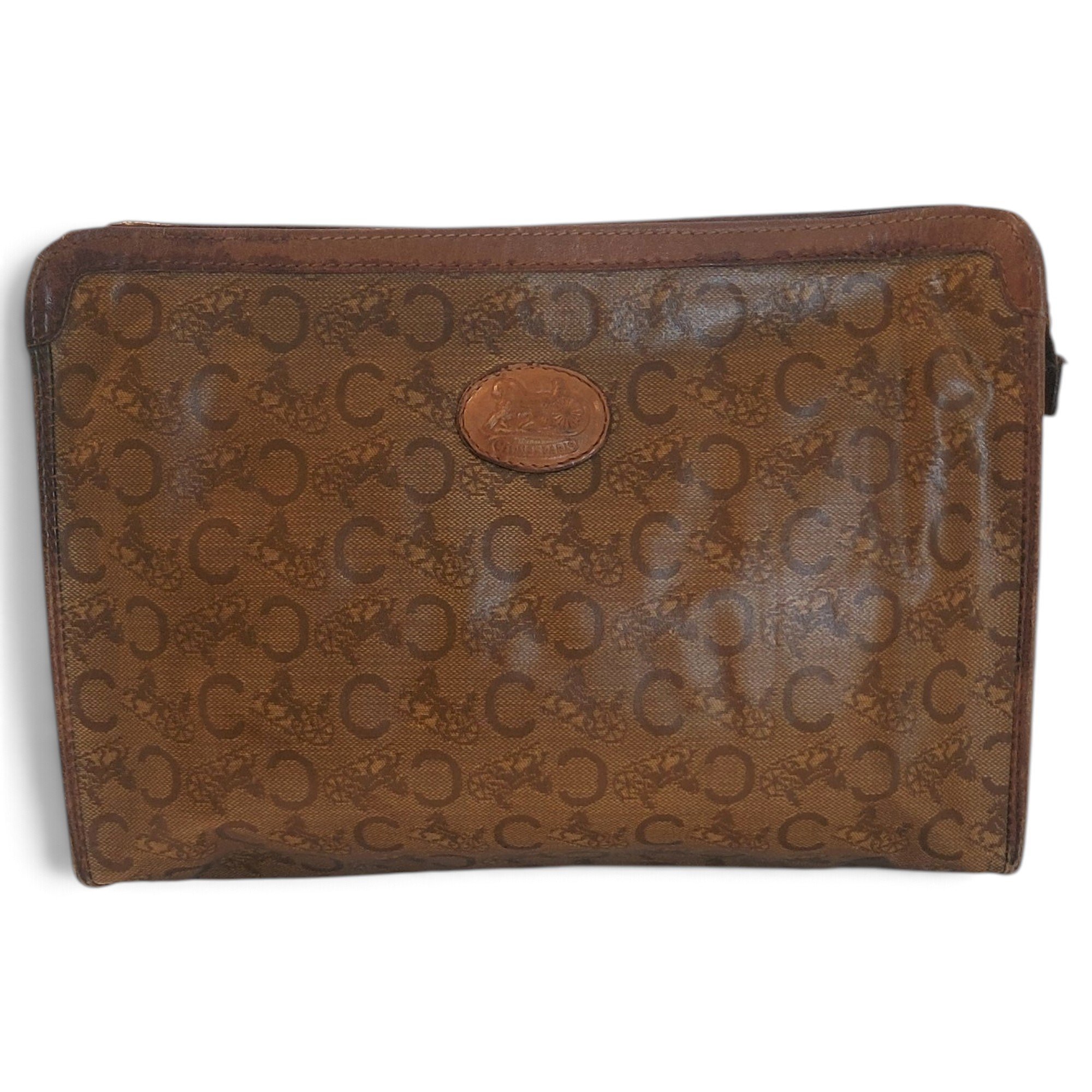 Leather clutch bag
