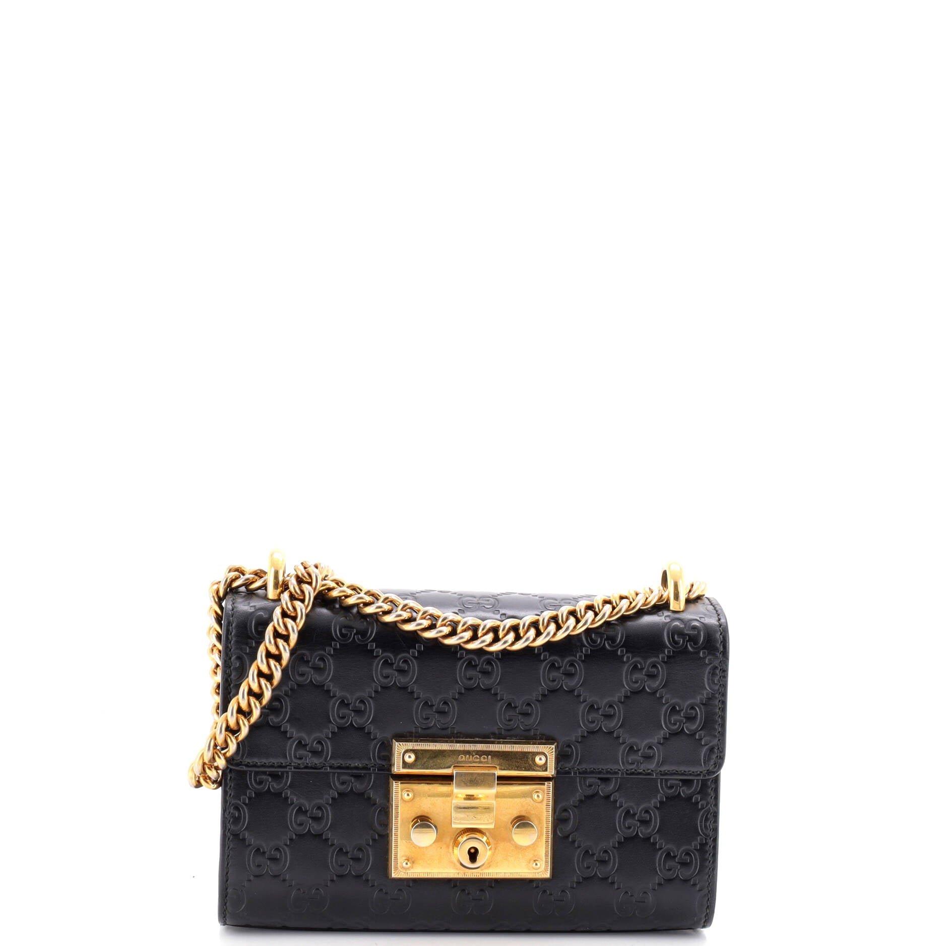 Padlock Shoulder Bag Guccissima Leather Small