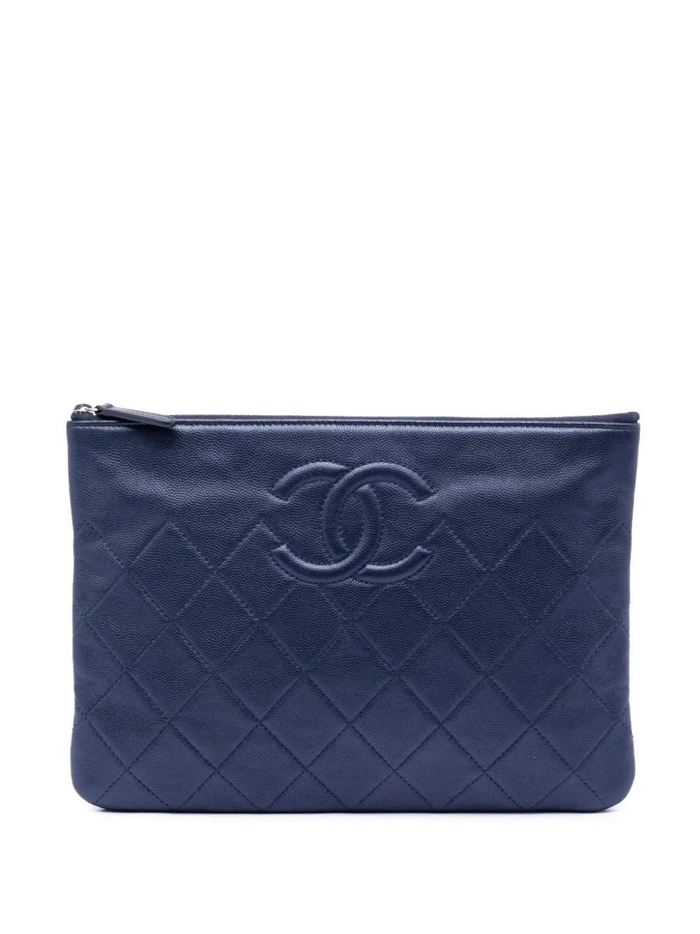2017-2018 Medium CC Quilted Caviar O Case clutch bag