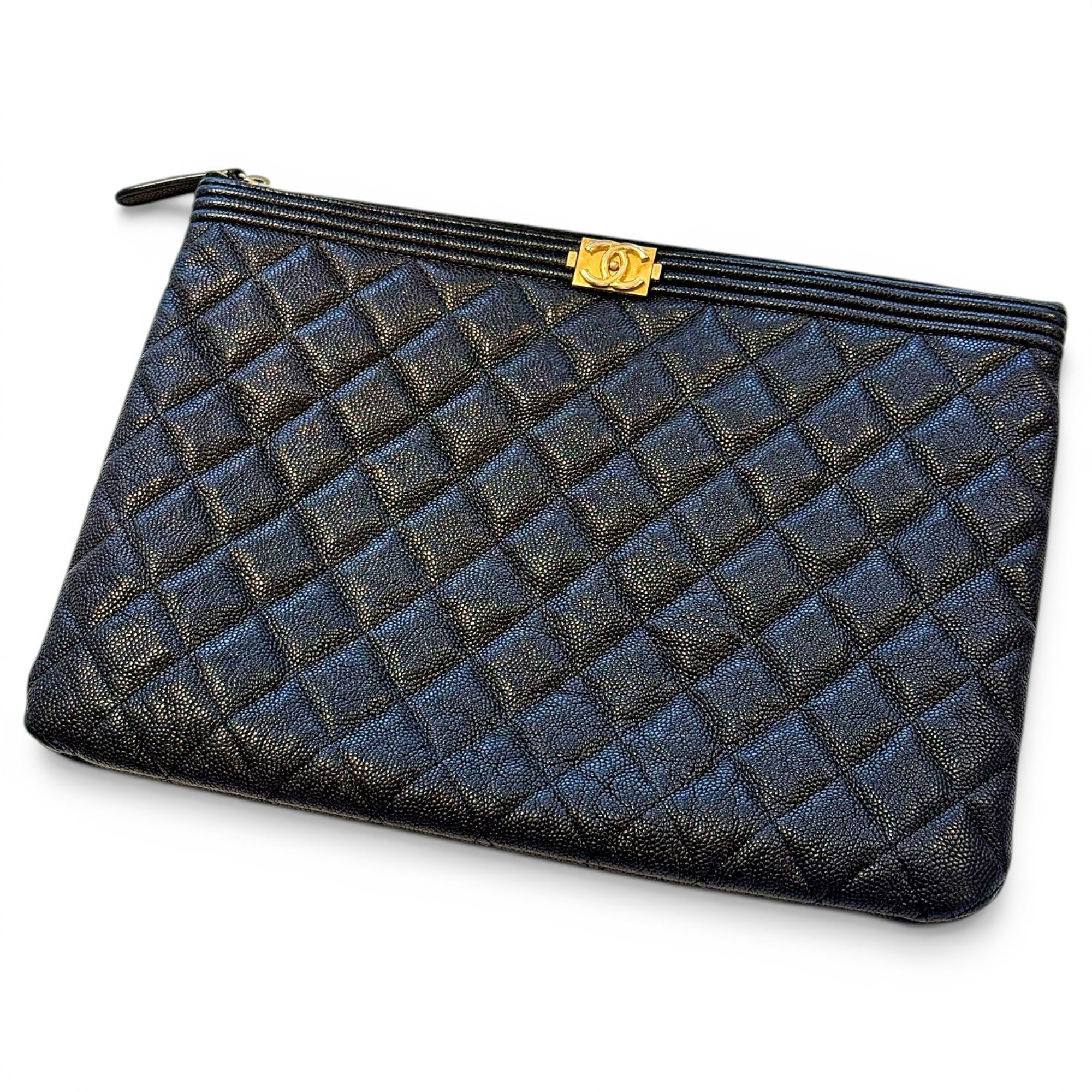 Boy leather clutch bag