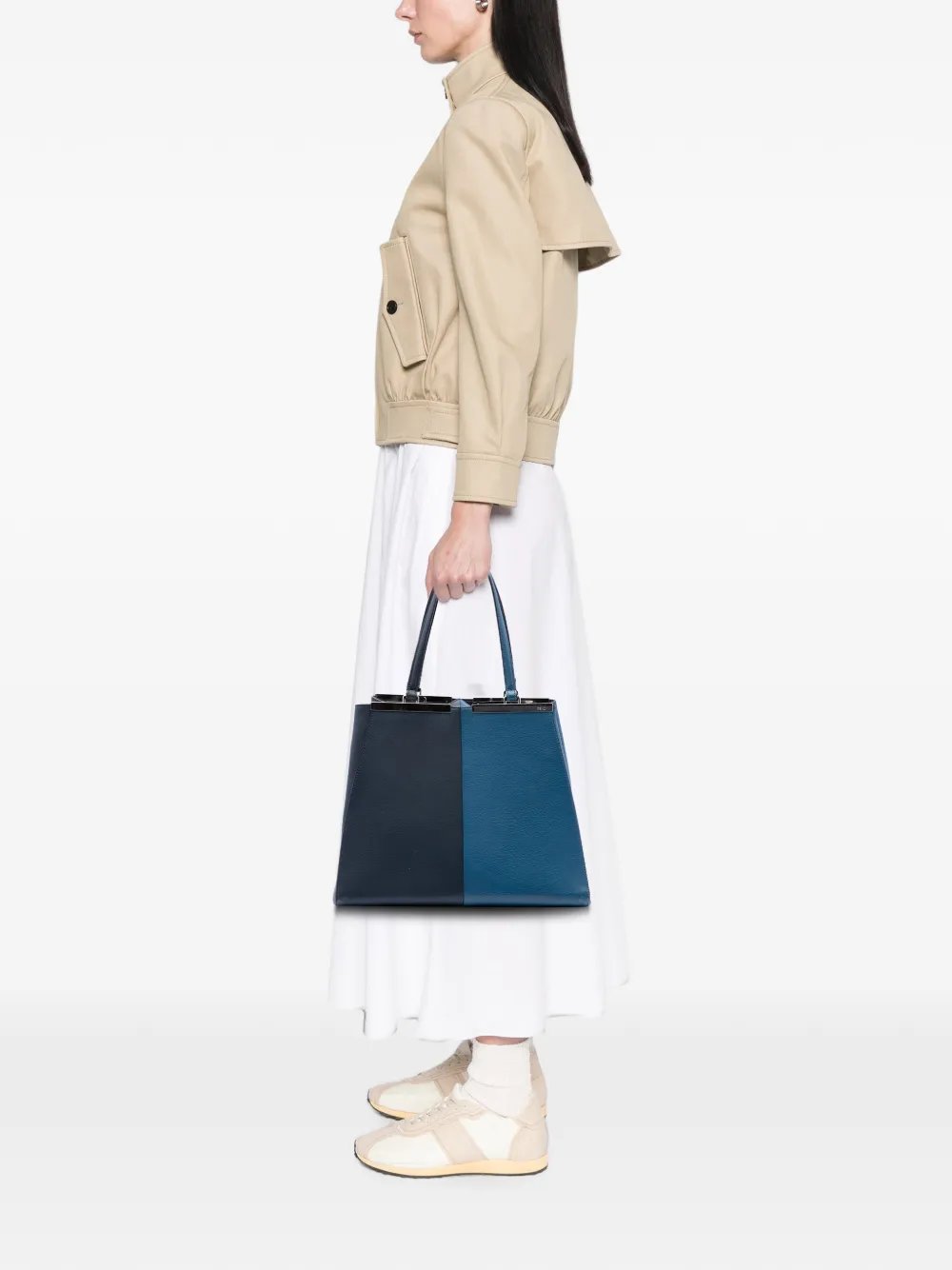 2010-2026 Large Bicolor Vitello Elite 3Jours tote bag