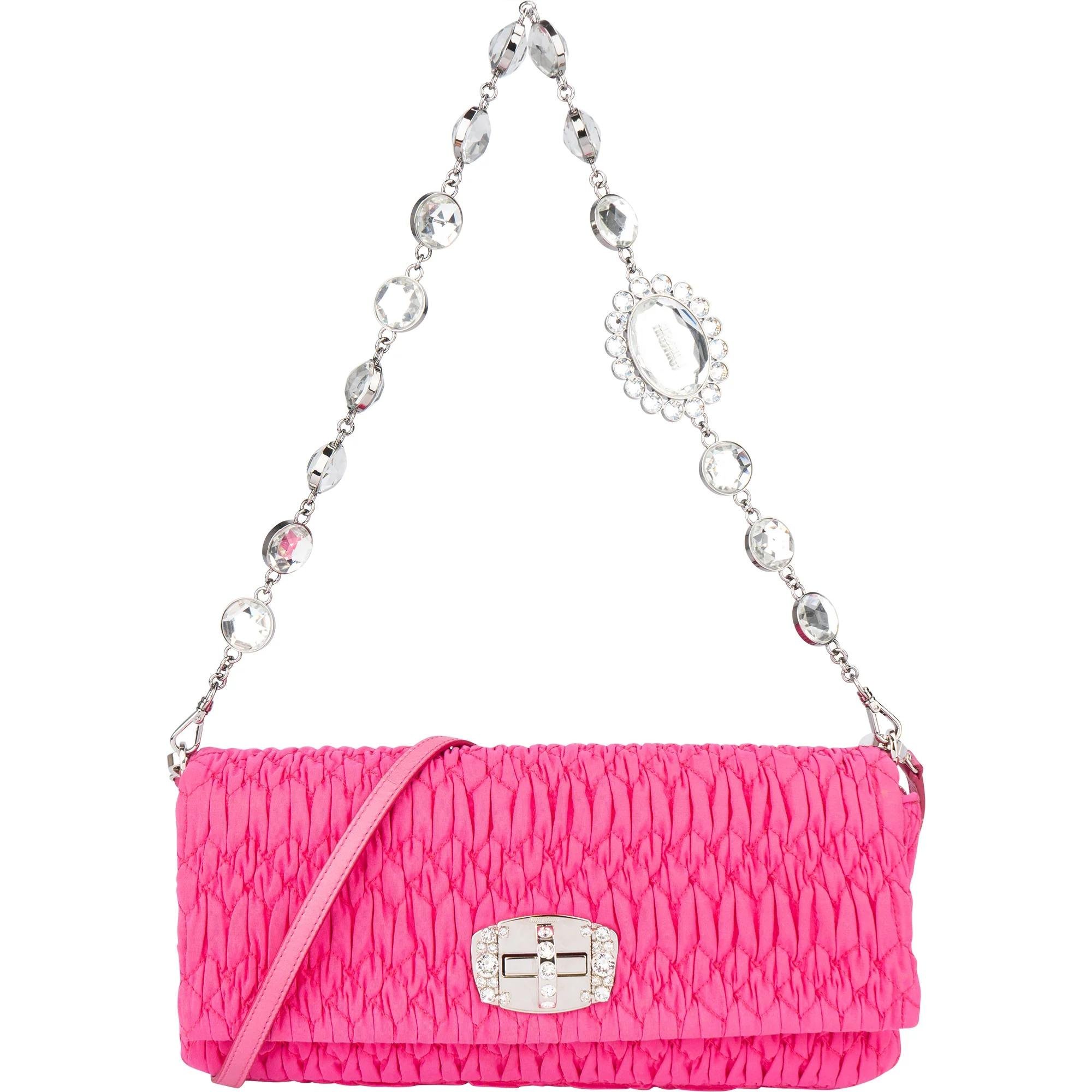 Miu Crystal cloth handbag