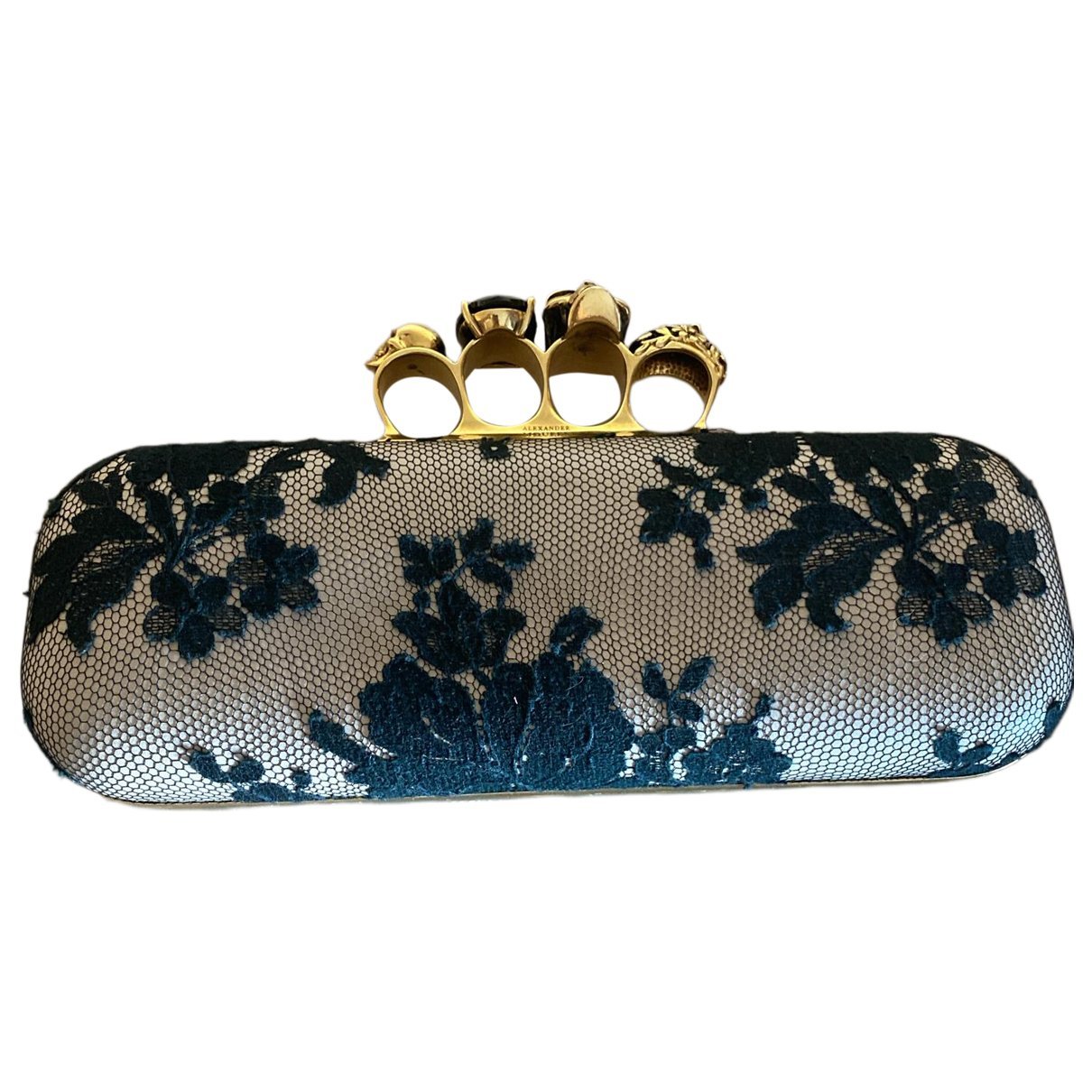 Knuckle leather clutch bag