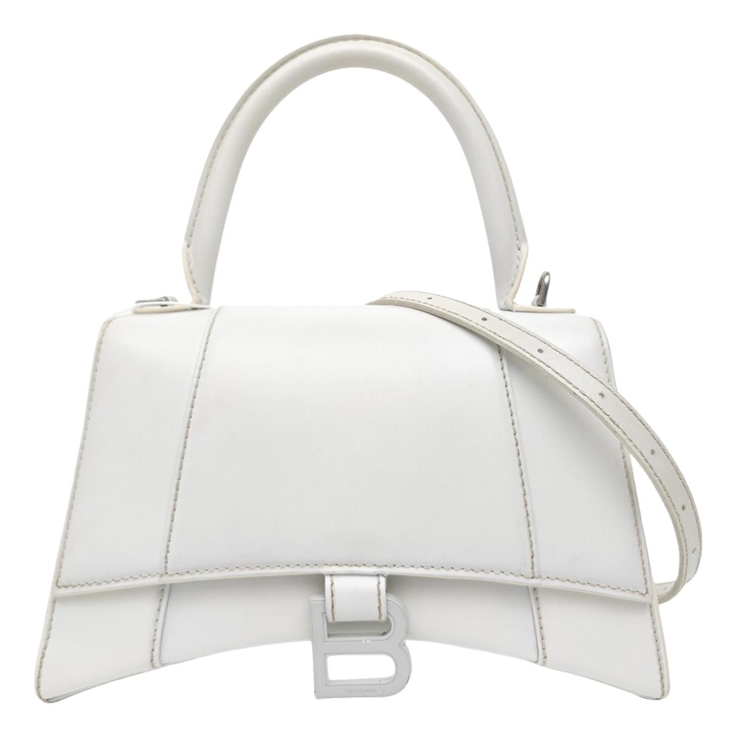 Hourglass leather handbag