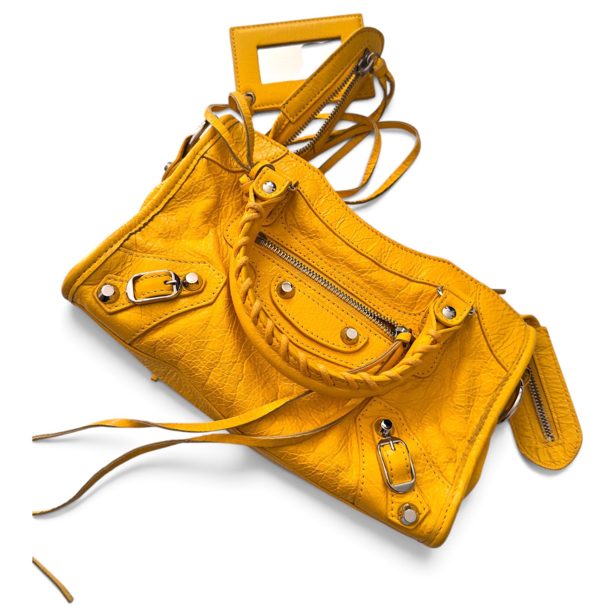 City leather handbag