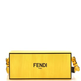 Fendi Logo Horizontal Box Crossbody Bag Leather