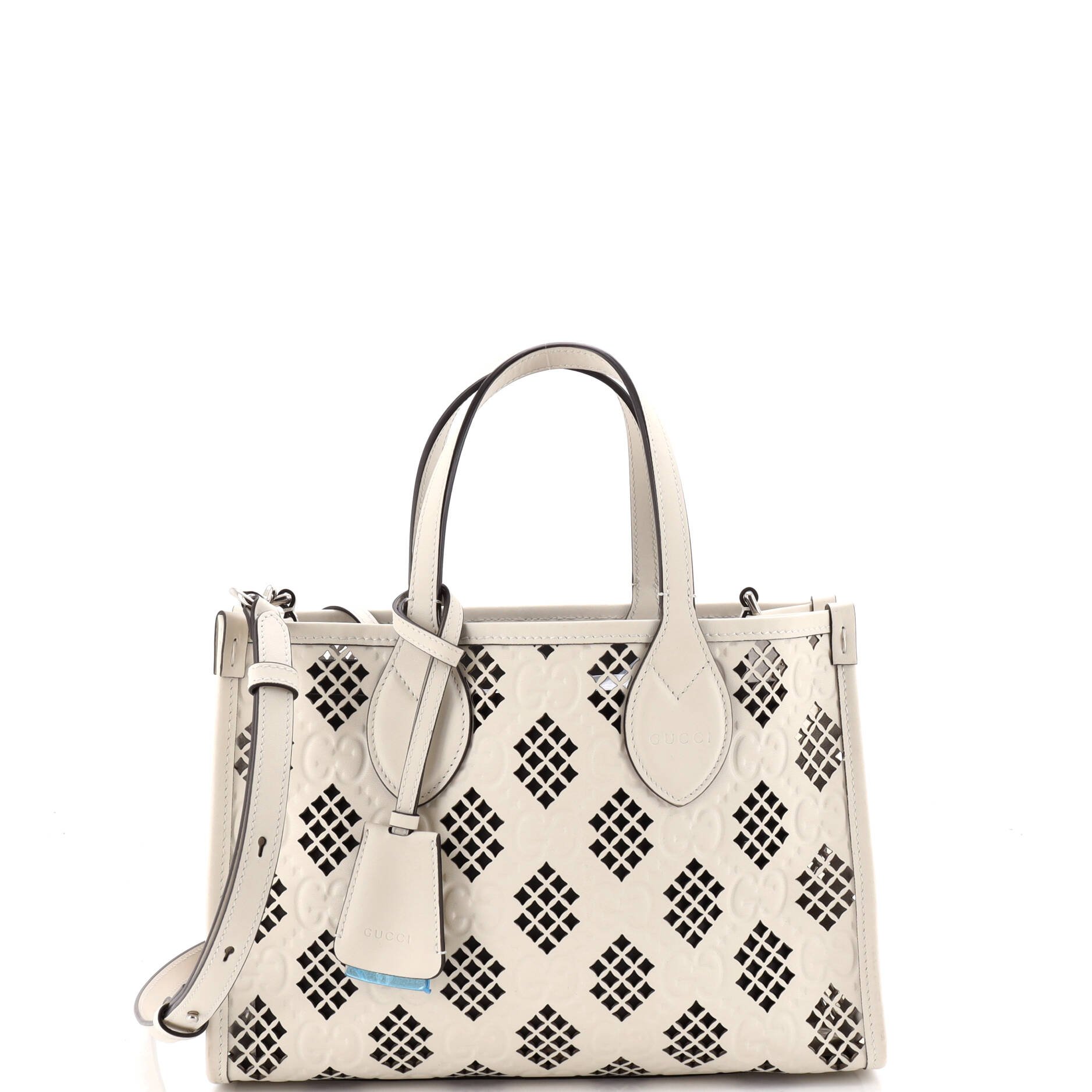 Convertible Tote GG Debossed Laser Cut Leather Small