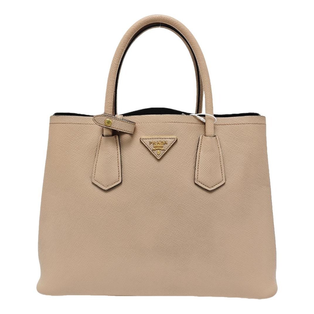 Double leather handbag