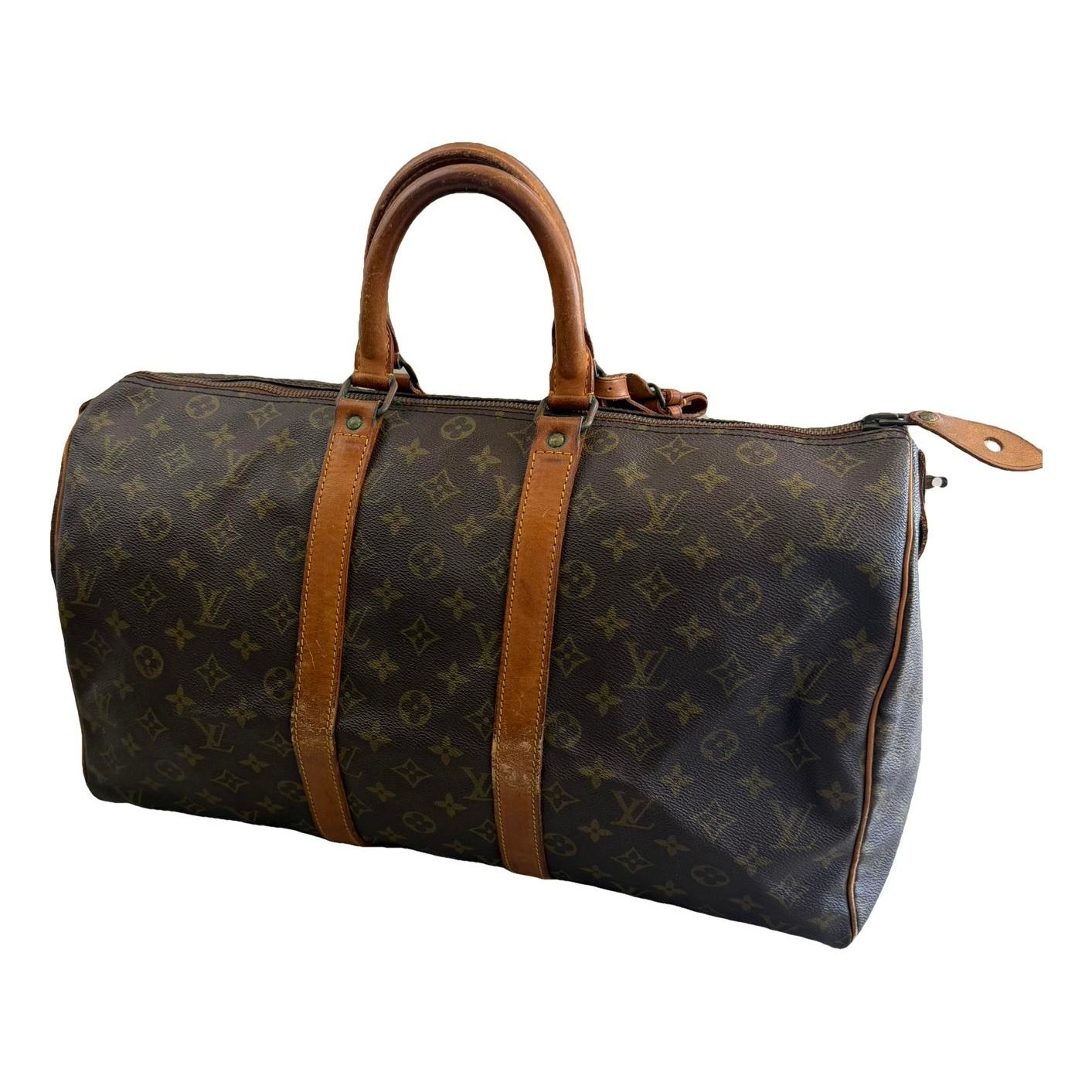 Keepall leather travel bag