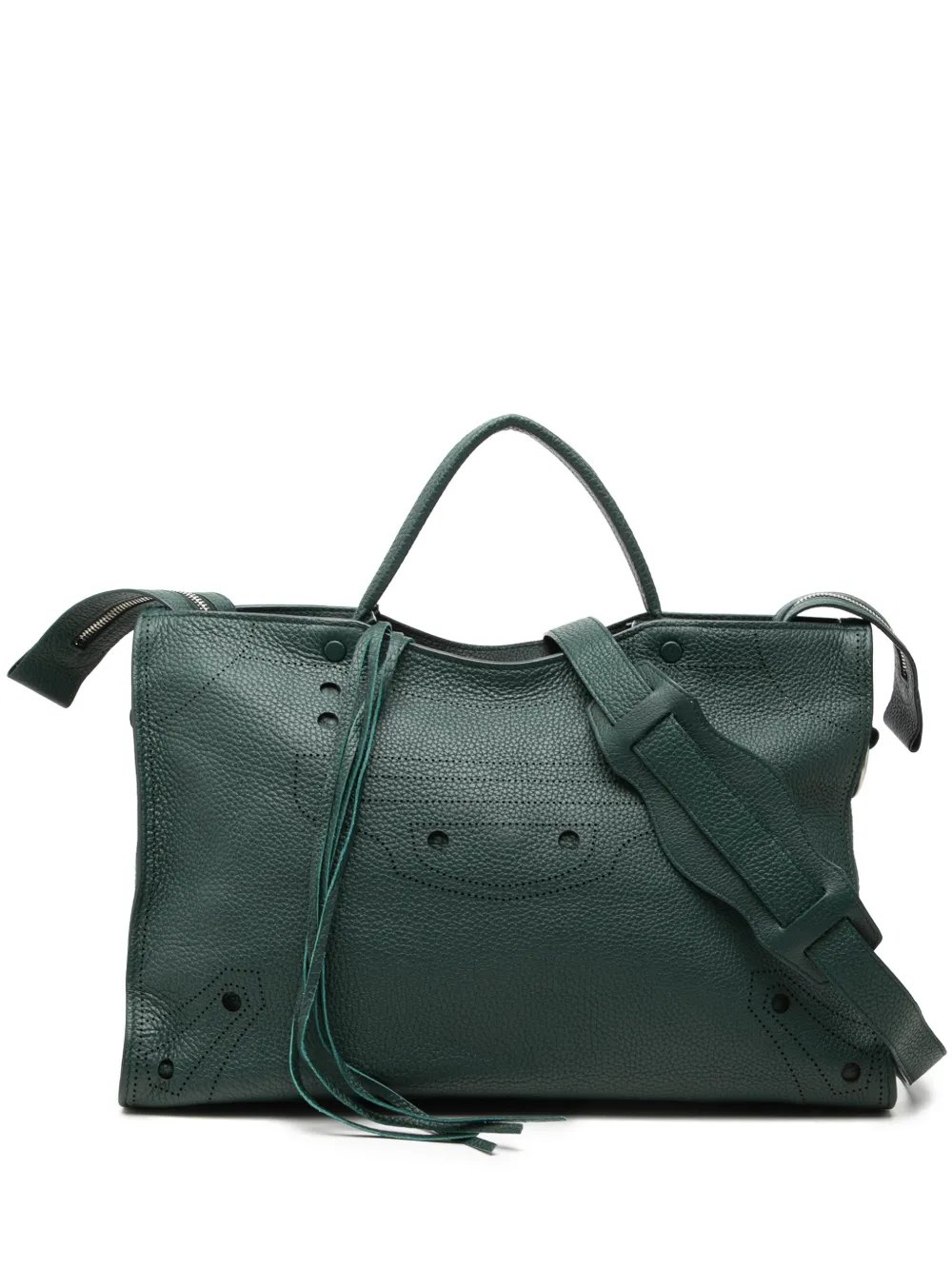 Balenciaga 2017 Calfskin Motocross Blackout City satchel