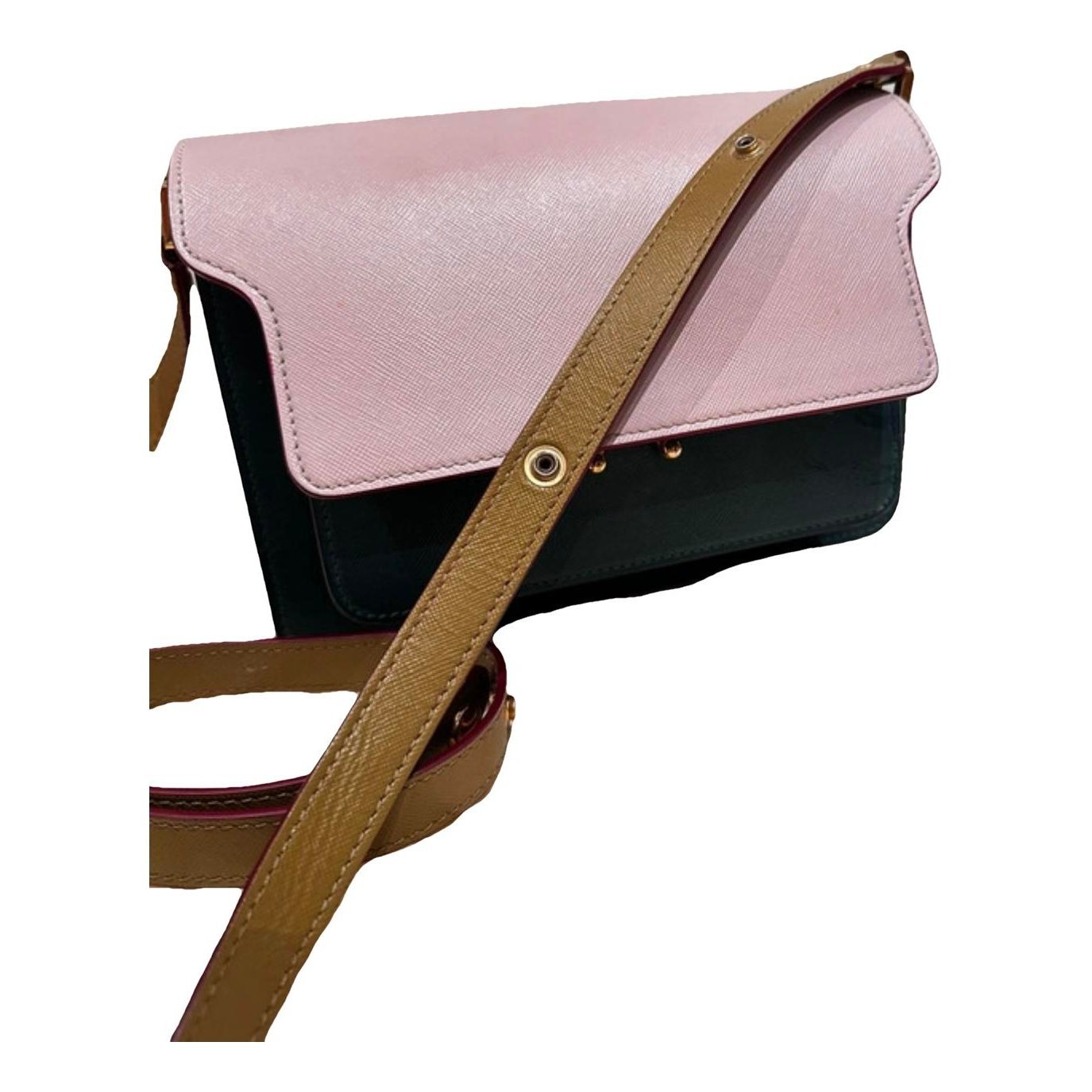 Trunk leather crossbody bag