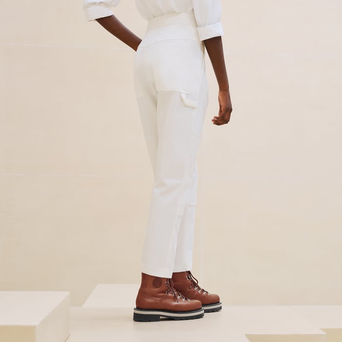 Blanc Naturel Mixed Leather Quilted Pants