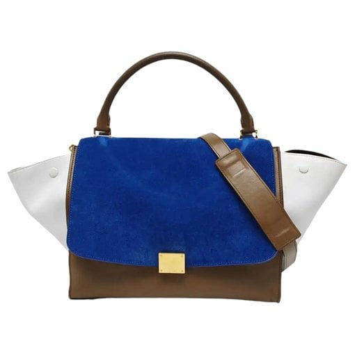Trapèze leather handbag