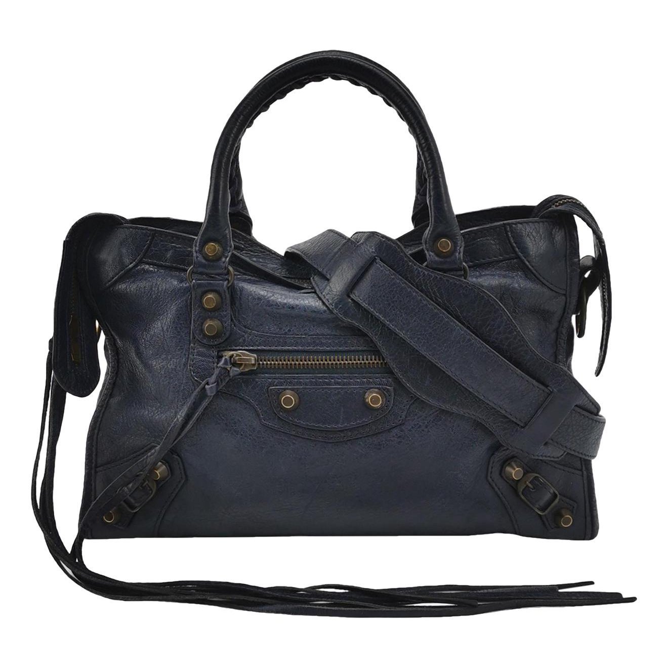 City leather handbag