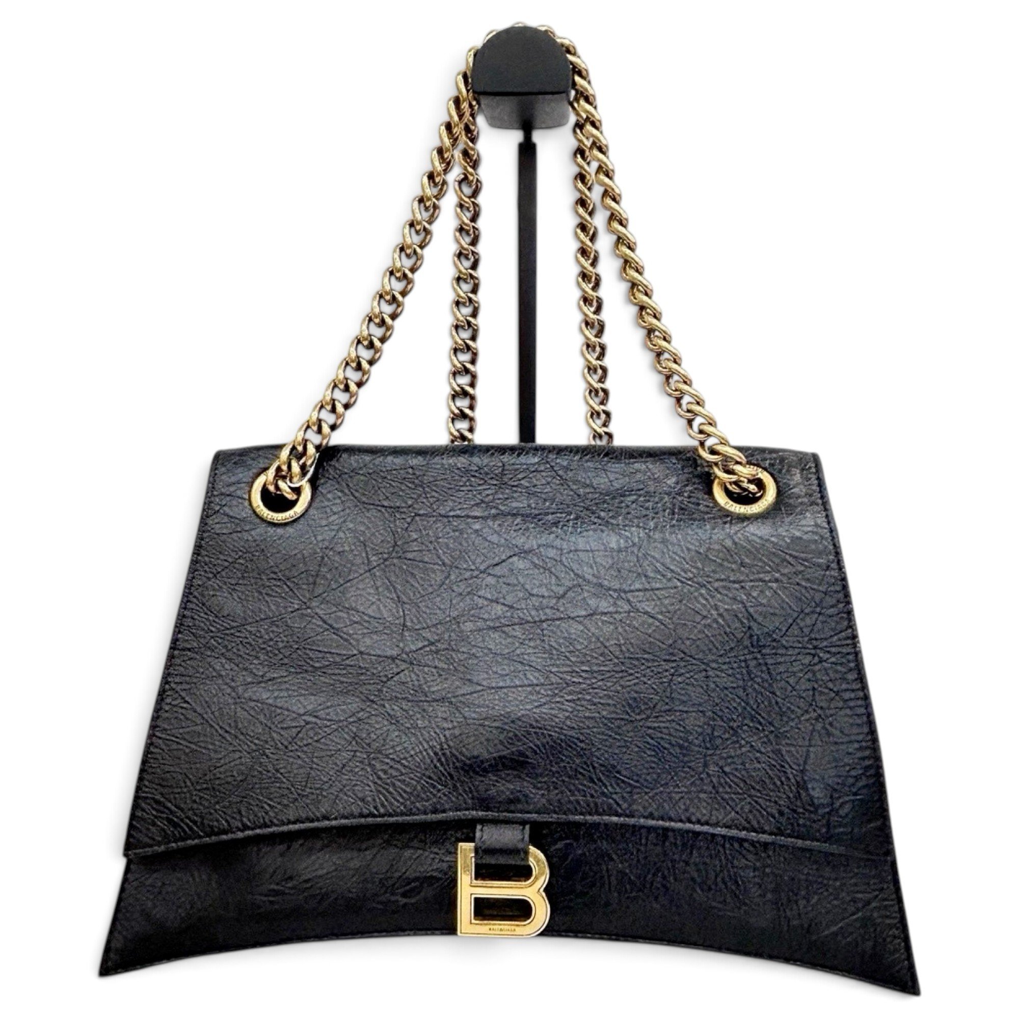 Crush leather handbag