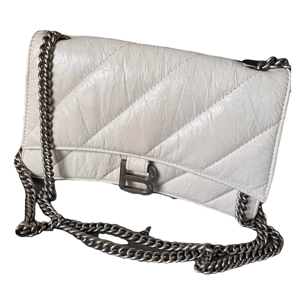 Hourglass leather handbag