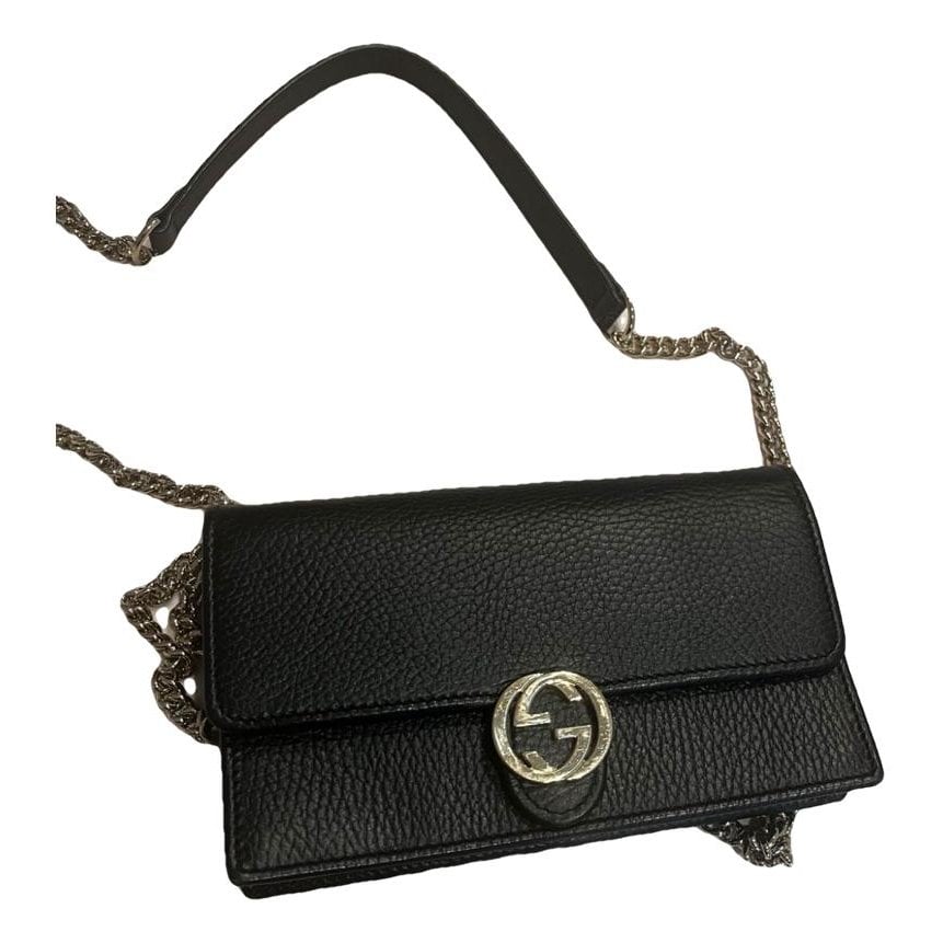 Interlocking leather crossbody bag