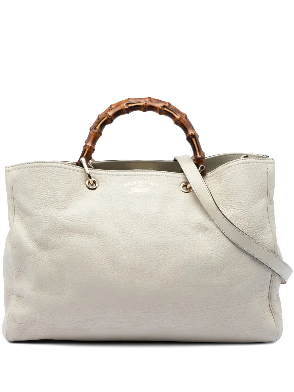 2016-2026 Large Calfskin Bamboo Shopper satchel