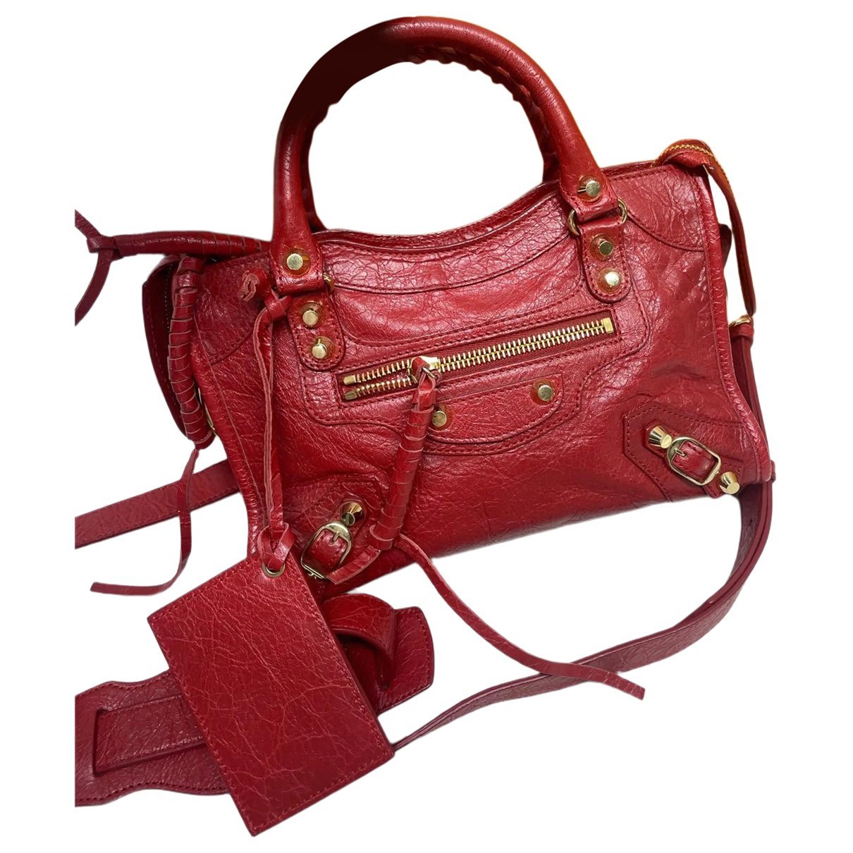 City leather handbag