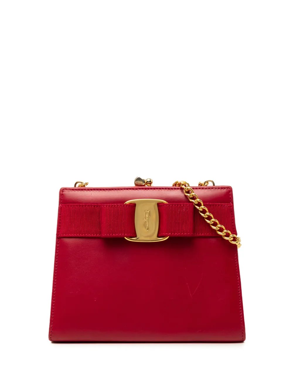 20th Century Leather Vara Bow Kiss Lock Chain crossbody bag