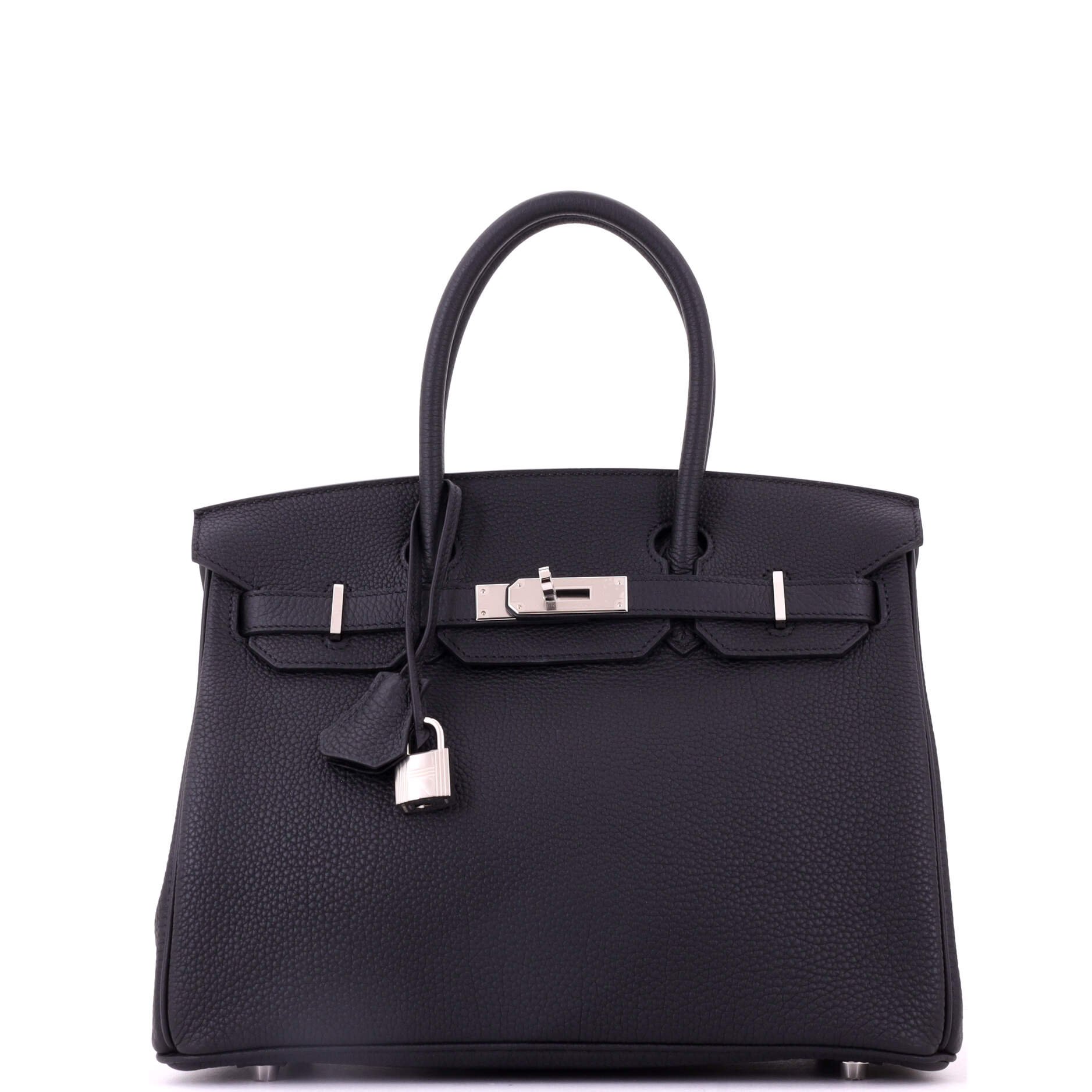 Birkin Handbag Noir Togo with Palladium Hardware 30