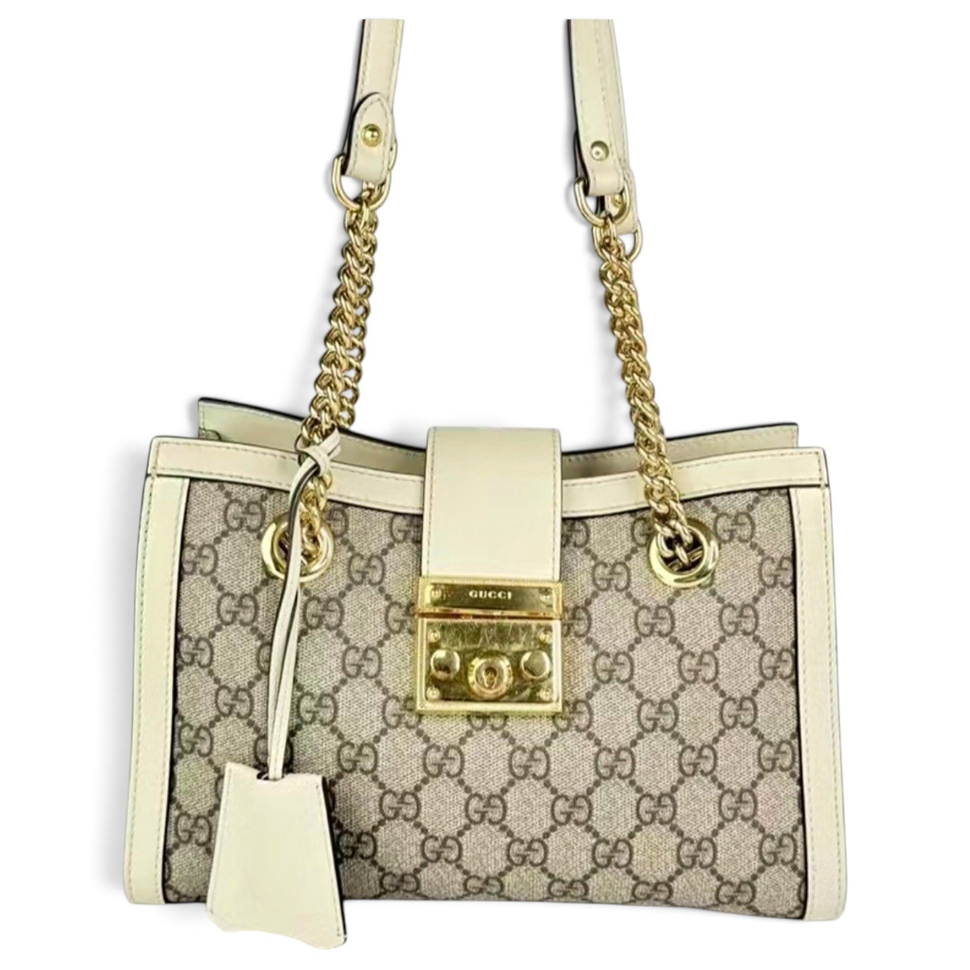 Padlock leather handbag